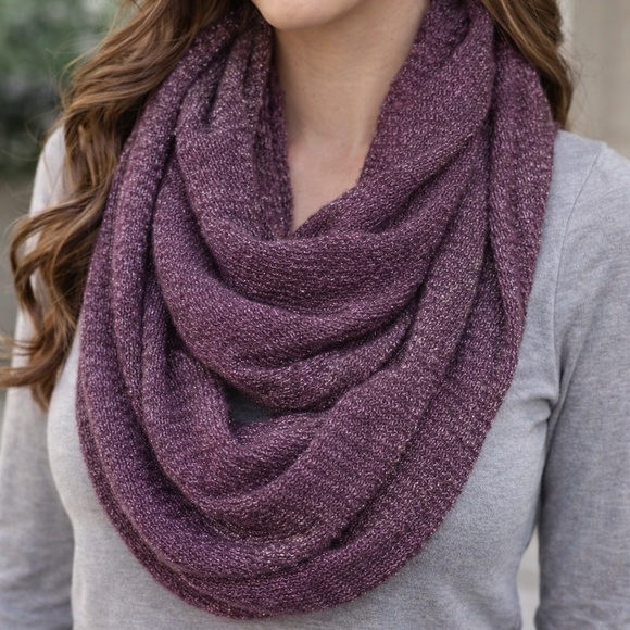 Johnson and Murphy Infinity Loop Scarf Purple/Metallic One Size